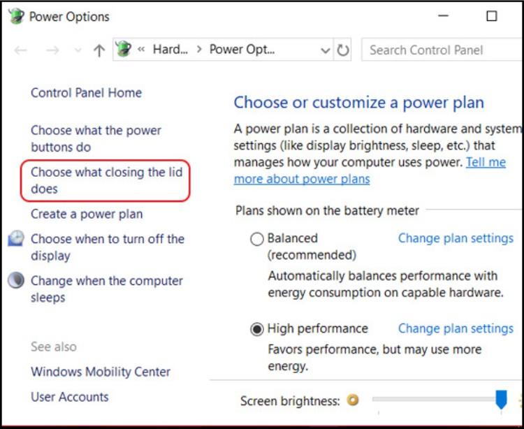 Cách gập laptop không bị tắt 