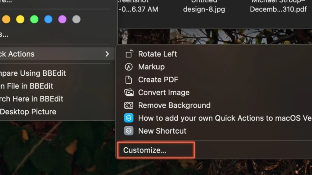 Chọn Tùy chỉnh (Costomize) sẽ khởi chạy cài đặt hệ thống để chỉnh sửa Thao tác nhanh.