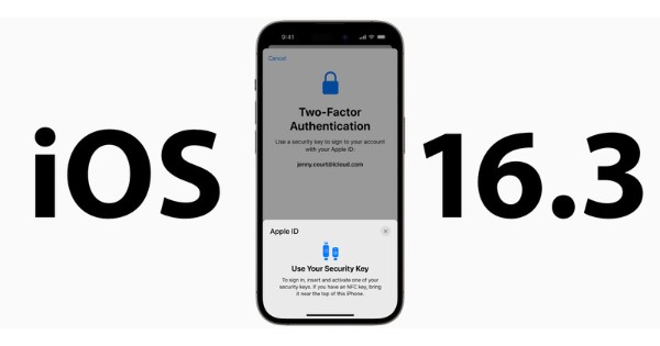 Cách thêm khóa bảo mật vào ID Apple trên iOS 16.3
