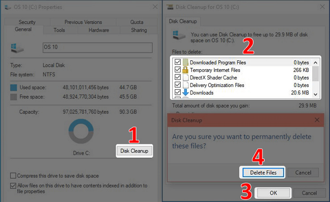 Dọn dẹp ổ đĩa nhằm tăng tốc độ của Laptop Windows