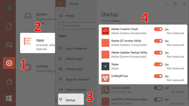 Hướng dẫn nhanh cách tắt ứng dụng chạy cùng Windows tăng tốc Laptop Windows