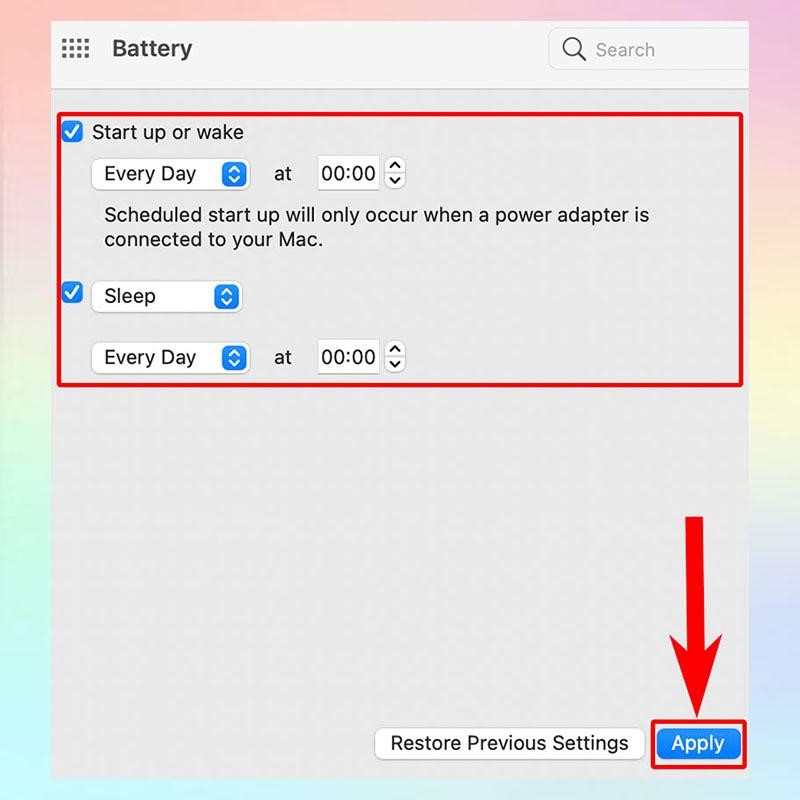 Cách hẹn giờ bật Macbook