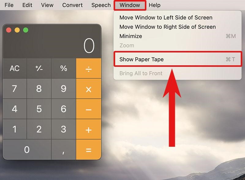Chọn tiếp Show Paper Tape trong mục Windows