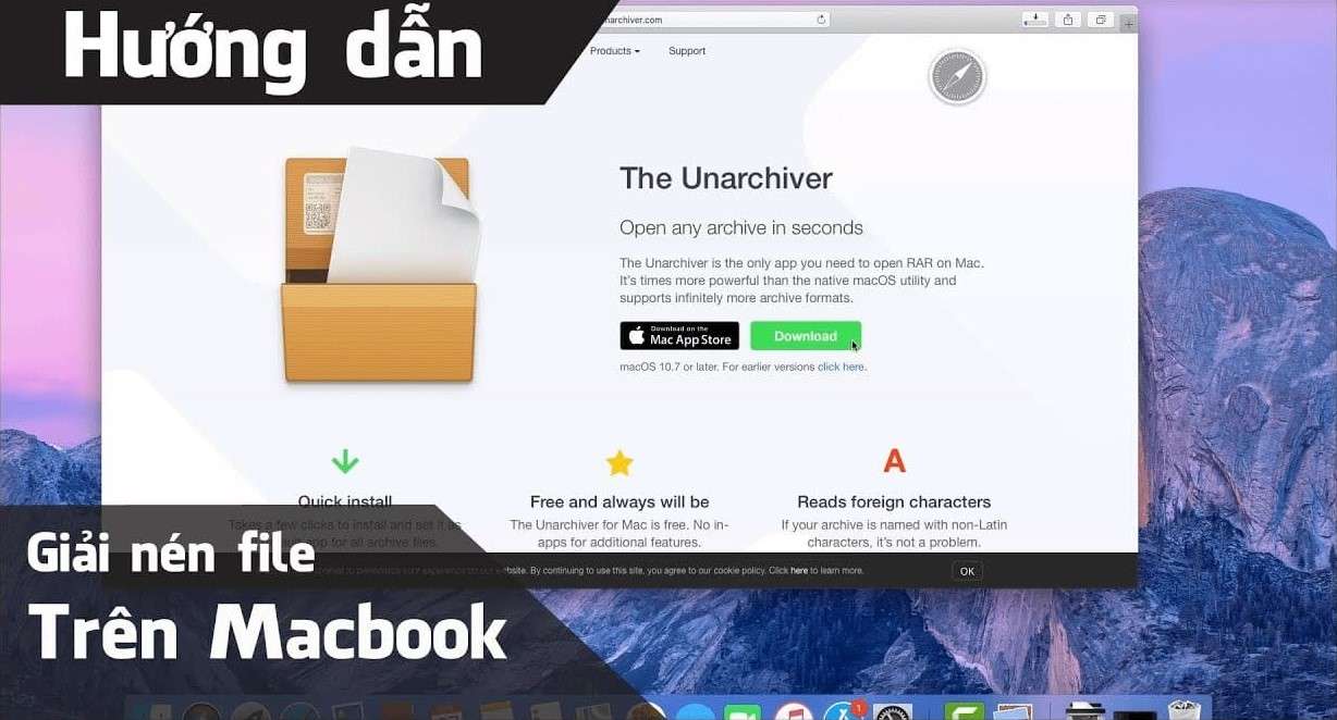 Cách giải nén file Macbook