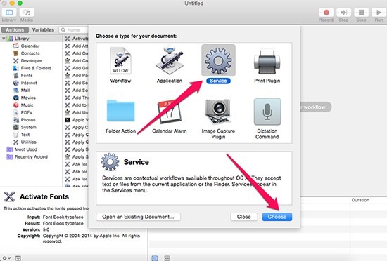 Chọn mục Services