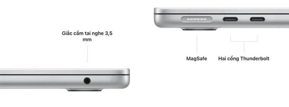 MacBook Air M2 cổng kết nối trên macbook air m2 2022