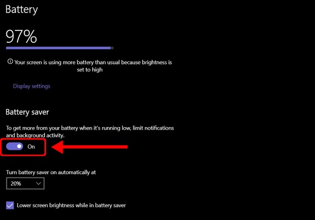Tắt ứng dụng chạy ngầm bằng Battery Saver Settings