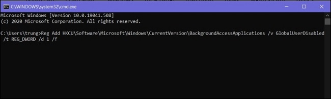 Cách xóa ứng dụng chạy nền bằng Command Prompt