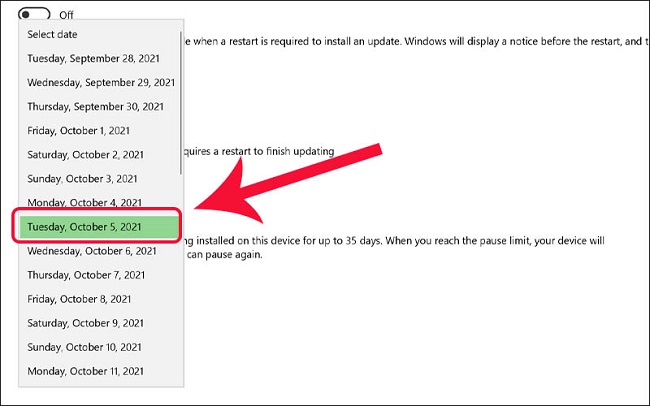 Cách tắt Windows Update tạm thời - Bước 5