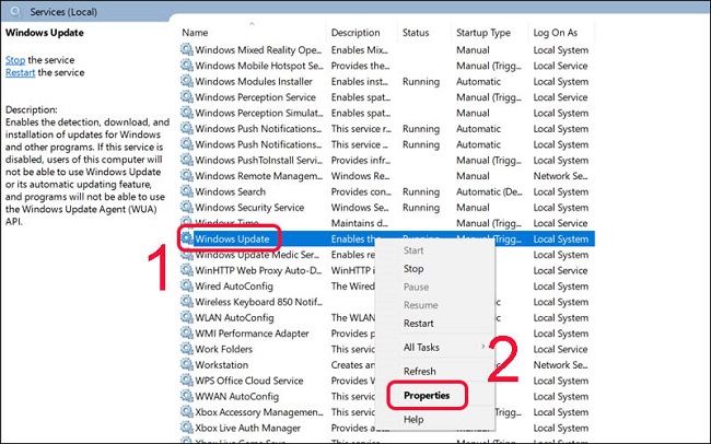 Cách tắt Windows Update vĩnh viễn - Bước 2