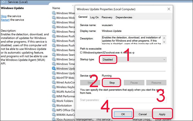 Cách tắt Windows Update vĩnh viễn - Bước 3