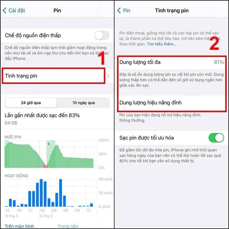 cách kiểm tra pin iphone cũ
