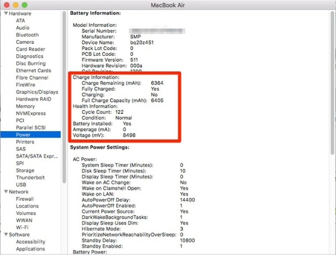 kiểm tra pin macbook air, pro