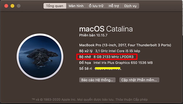 Kiểm tra thông tin RAM