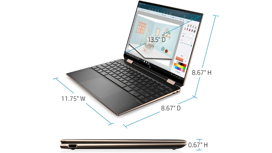 Kích thước của laptop HP Spectre