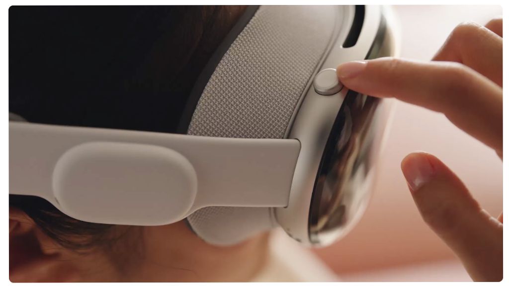 nút điều khiển trên apple vision pro