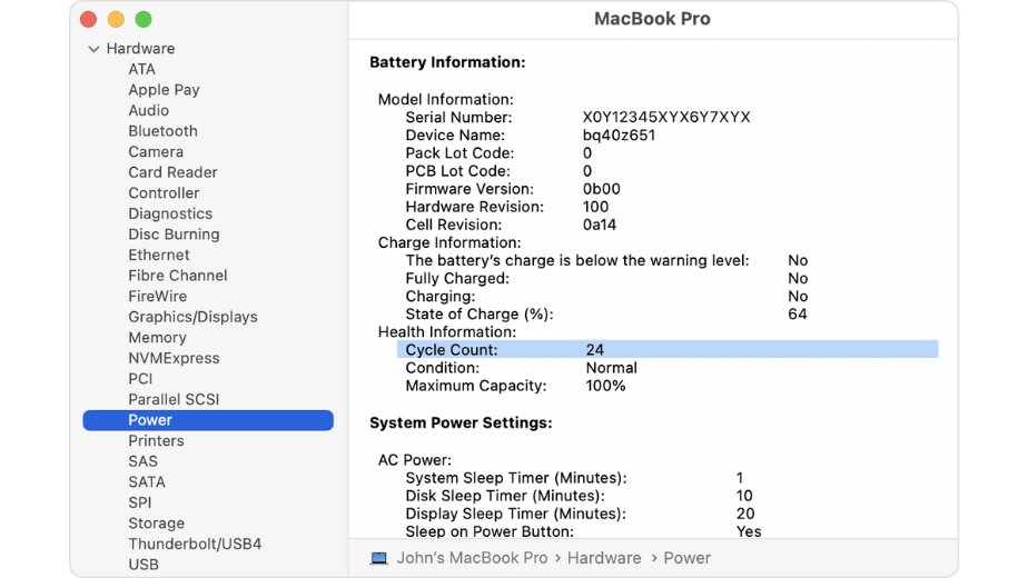 cycle count macbook là gì, kiểm tra số lần sạc pin macbook