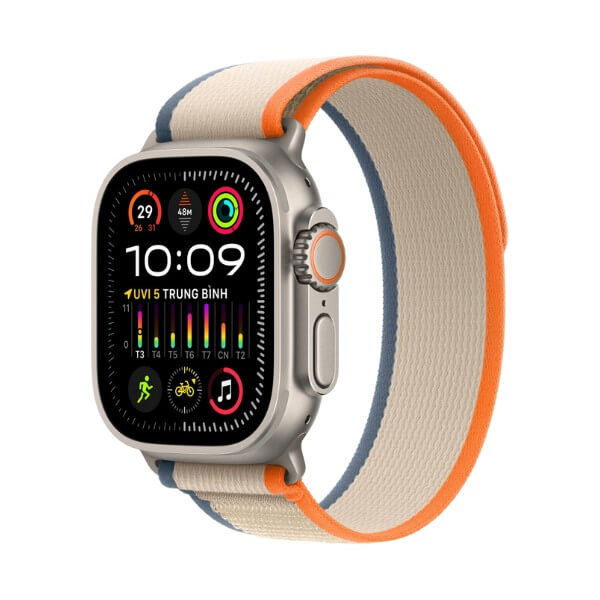 apple watch ultra 2 dây trail loop màu cam, apple watch ultra 2 trail loop
