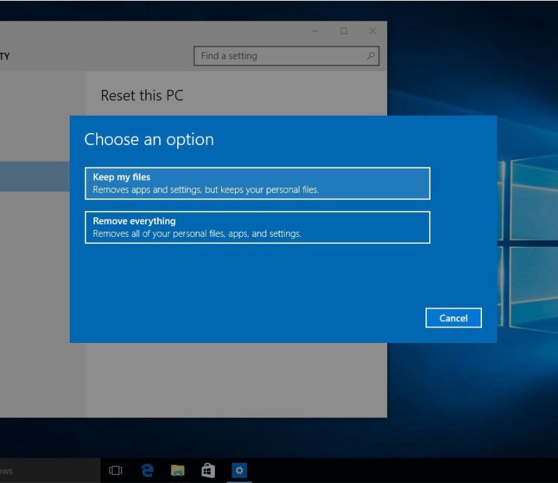 reset máy tính lenovo bước 5