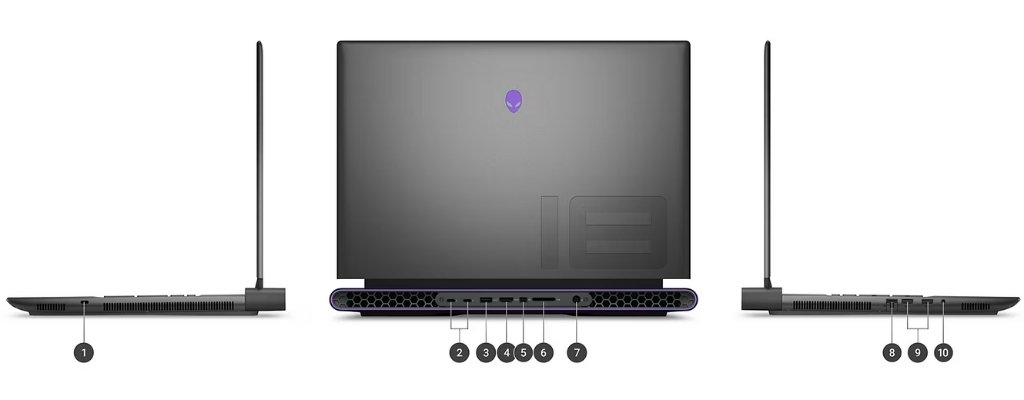 Alienware M18 R1 2023 - Các cổng kết nối