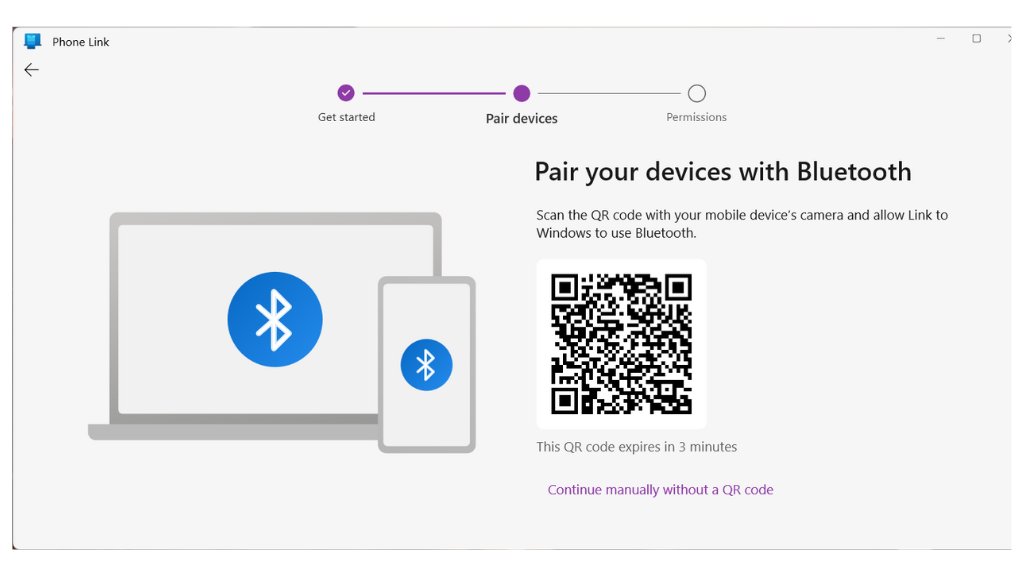 màn hình quét QR app phone link