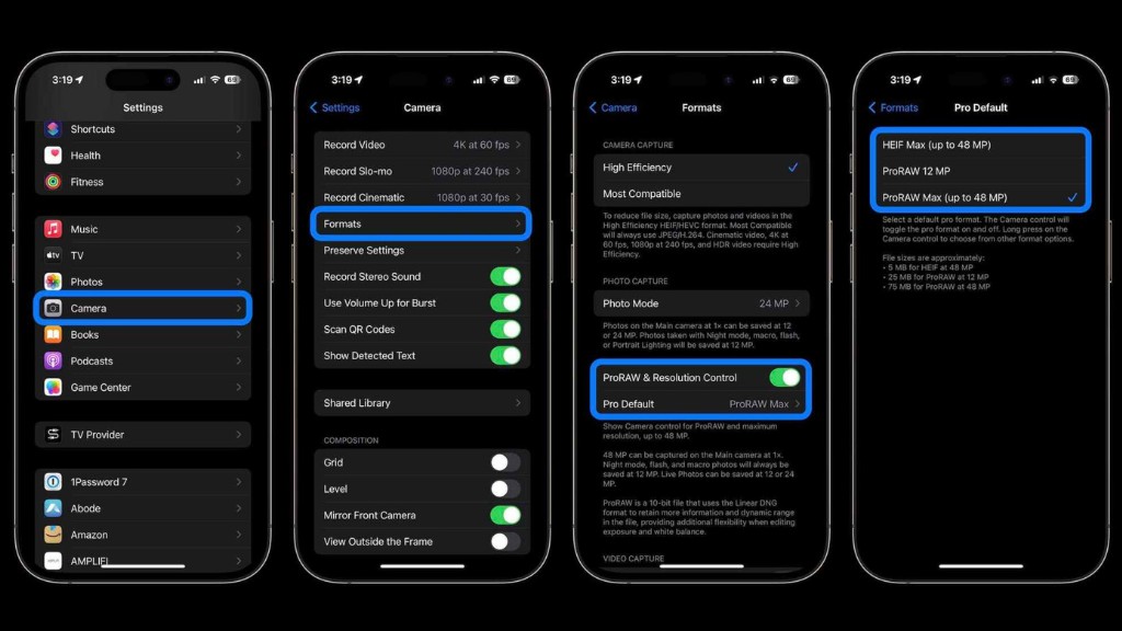 cài đặt camera iPhone 15 lên 48MP