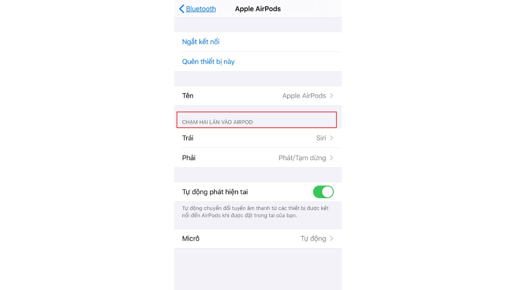 Kiểm tra Cài đặt AirPods