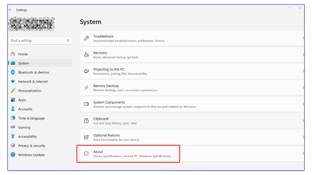 System Setting Windows 11