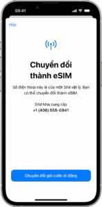 chuyển đổi esim trên iphone