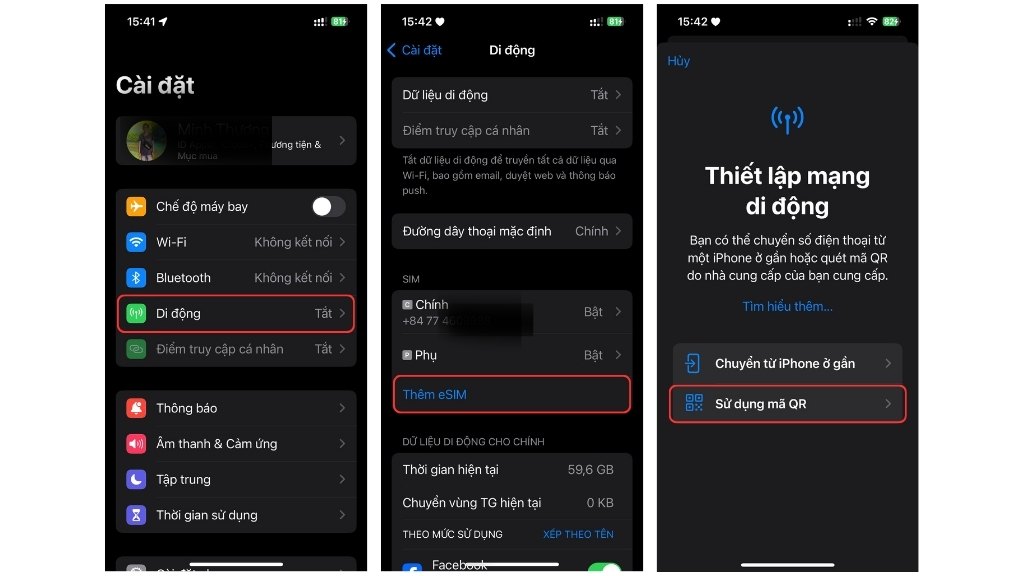 Cách cài eSIM cho iPhone, iPad