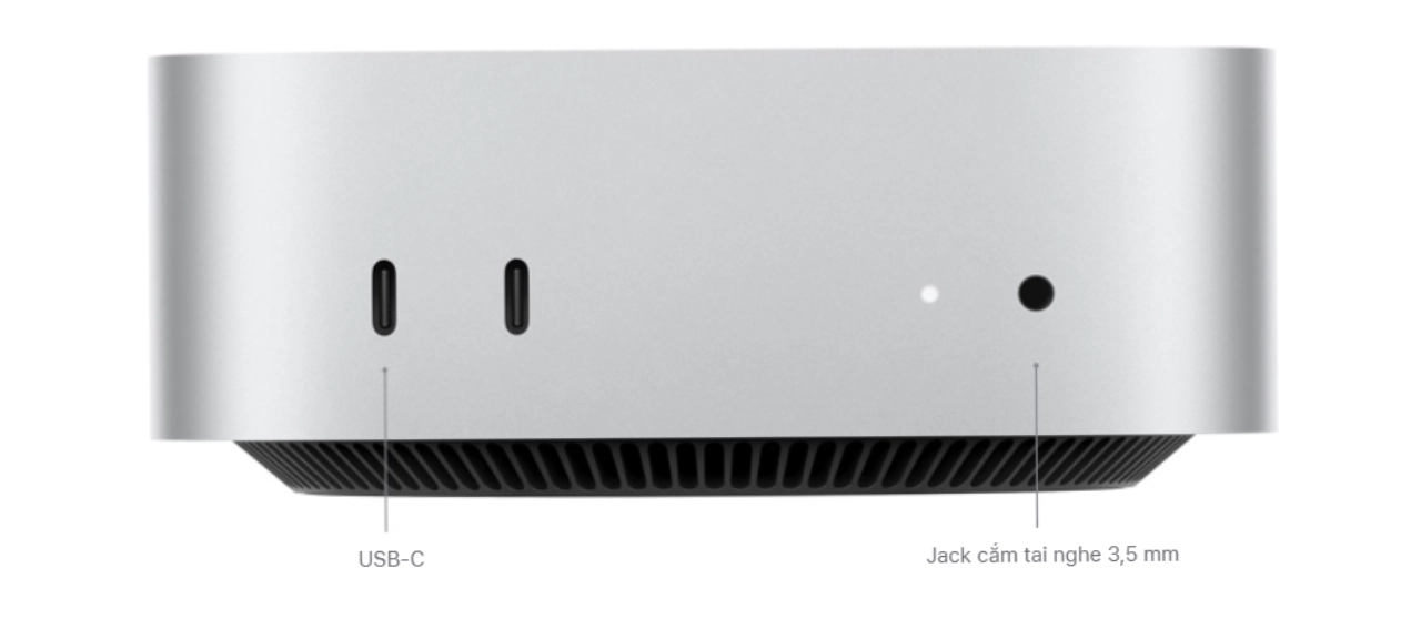 Cổng kết nối phía trước của Mac mini M4