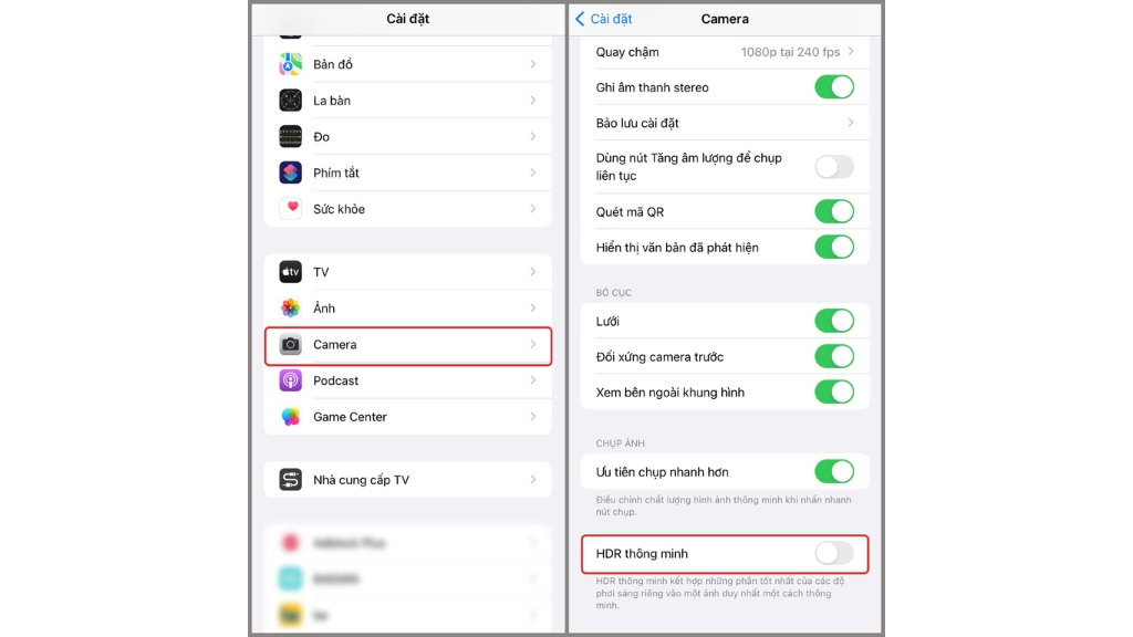 Tắt lưu bản gốc khi chụp ảnh HDR trên iphone