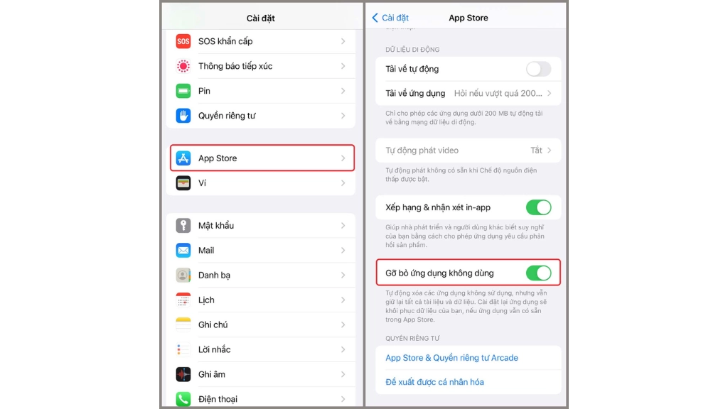 tính năng gỡ bỏ ứng dụng trên iphone