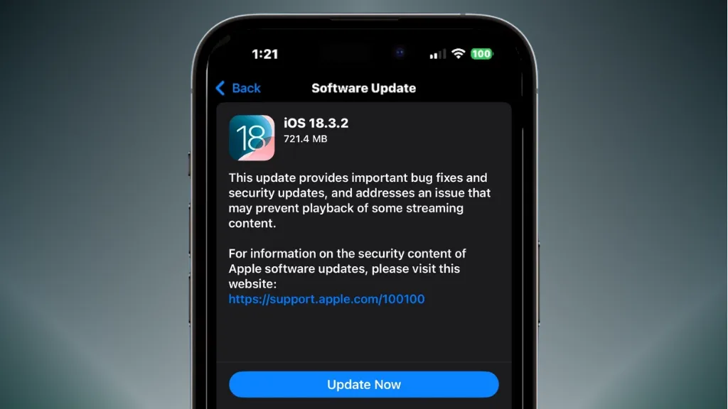 Apple phát hành iOS 18.3.2