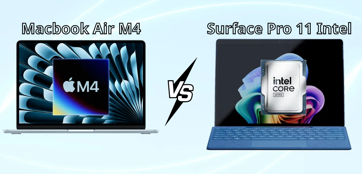 So sánh Macbook Air M4 và Surface Pro 11 Intel (2025)